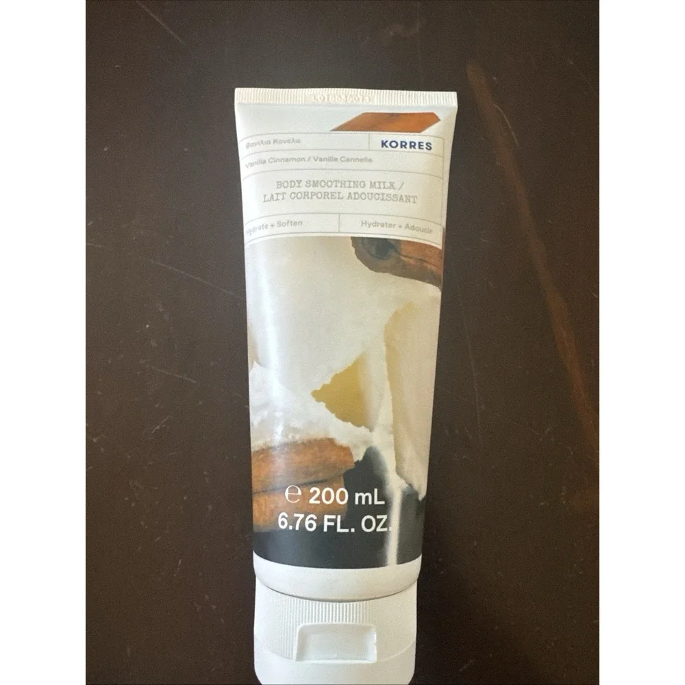 KORRES Body Smoothing Milk, Vanilla Cinnamon, Hydrate+Soften, 200ml New Unsealed